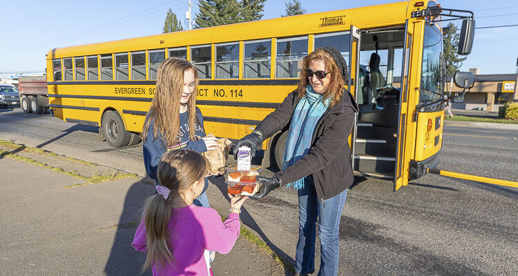 Evergreen Public Schools will offer free breakfast and lunch to children at three locations during the summer. Photo shows a previous free meals program in the Evergreen School District. File photo