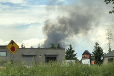 Fire crews battle shop fire in Vancouver Thursday afternoon