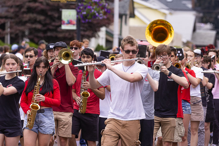 The Camas High School Marching Band performs during Saturday’s parade. Photo by Mike Schultz
