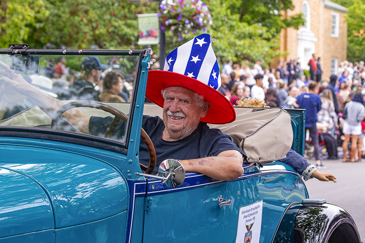 Hal Pashon shows off this Model A Ford during the parade. Photo by Mike Schultz