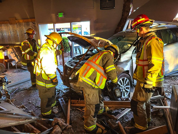 District 3 Firefighters implement vehicle extrication tactics. Photo courtesy Fire District 3