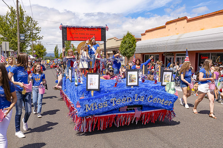 The Miss Teen La Center Float and participants made an appearance at the Ridgefield 4th of July Parade. Photo by Mike Schultz