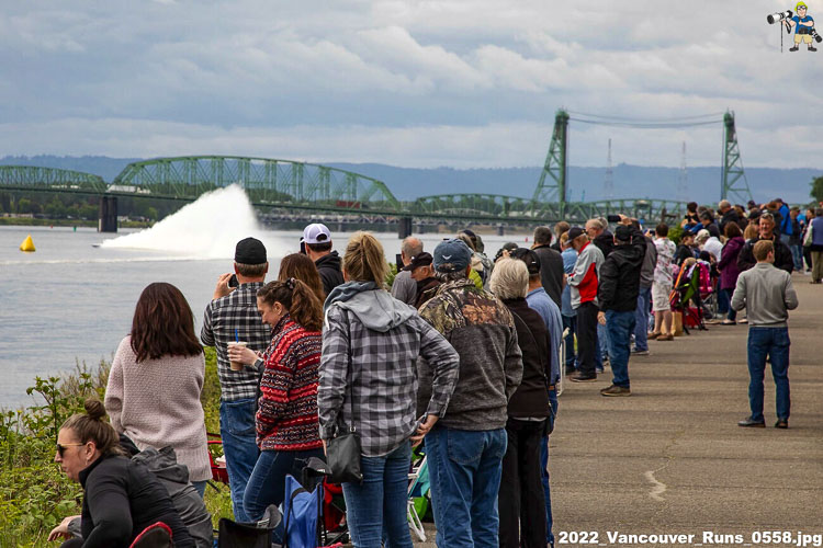 About 5,000-7,000 people gathered on the shore of the Columbia River to watch the May 20 H1 Unlimited Hydroplane race exhibition. Courtesy of Chris Denslow, Digital Roostertails/H1 Unlimited