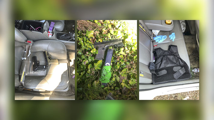 One of the handguns recovered was stolen from a federal law enforcement agency.