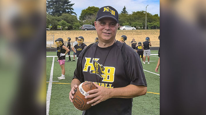 Mark Oliverio is thrilled to return as the head coach for Hudson’s Bay football. Photo by Paul Valencia