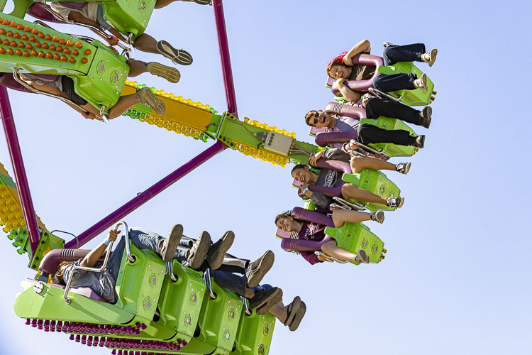 The carnival rides had long lines throughout the 10-day run of the Clark County Fair. Photo by Mike Schultz