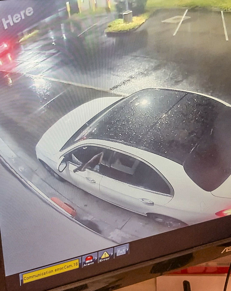 The suspect pulled out a gun and fired a shot through the drive-through window of a McDonald’s restaurant. Photo courtesy of Vancouver Police Department