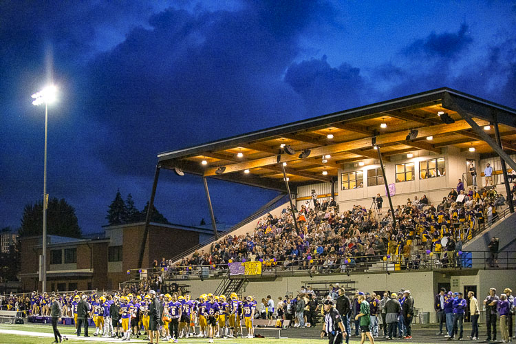 Columbia River football played its first true home game, on campus, Friday night for the first time since 2019. Photo by Mike Schultz