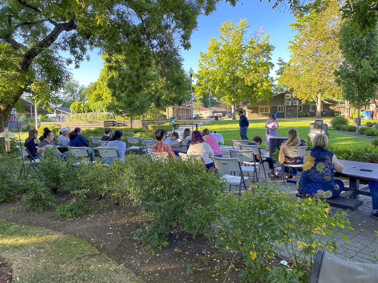 The FSS graduation ceremony took place on the lawn outside Bridgeview Resource Center. Photo courtesy Bridgeview Resource Center