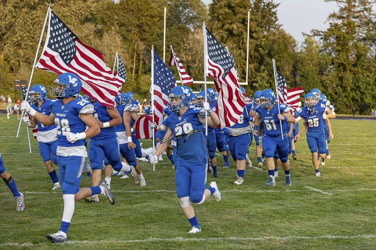 The La Center Wildcats take to the field in their season opener Friday night. Photo by Mike Schultz