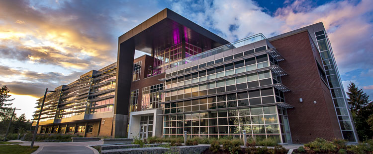 STEM is the first new instructional building to be built on the main campus since 1994. The 70,000 square foot building will be the site of the Columbia Play Project Bricktastic! Competition Showcase Saturday. Photo courtesy Clark College