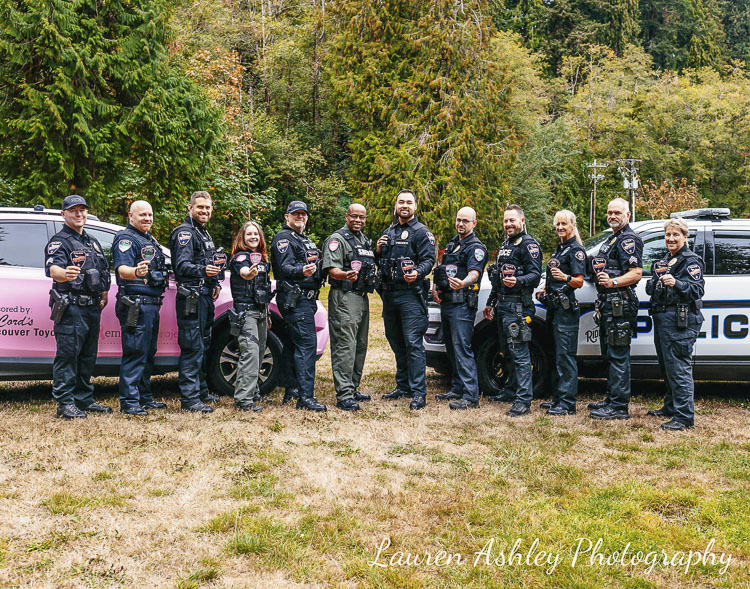 In 2022, Ridgefield is joined by the Clark County Sheriff’s Office and the Battle Ground, La Center, and Camas Police Departments also participating in the project, spreading pink patches around the county. Photo courtesy city of Ridgefield