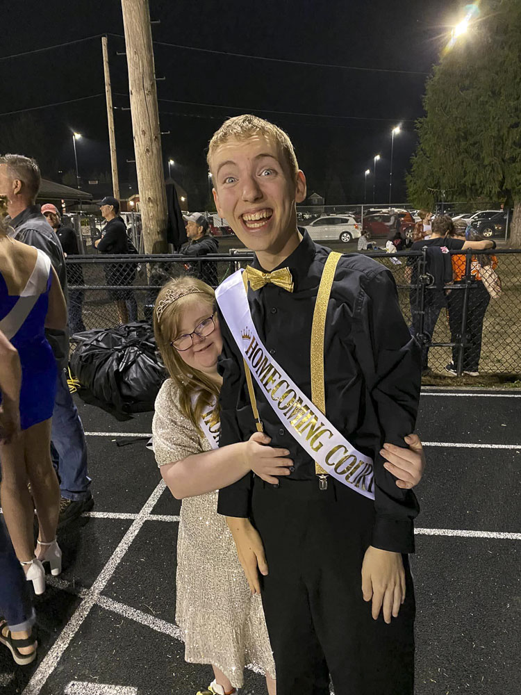 On Sat., Oct. 8, the Washougal High School student body elected their peers Suzanne Brown and Evan Miner as homecoming king and queen. Brown and Miner receive special education services at Washougal High School. Photo courtesy Washougal School District