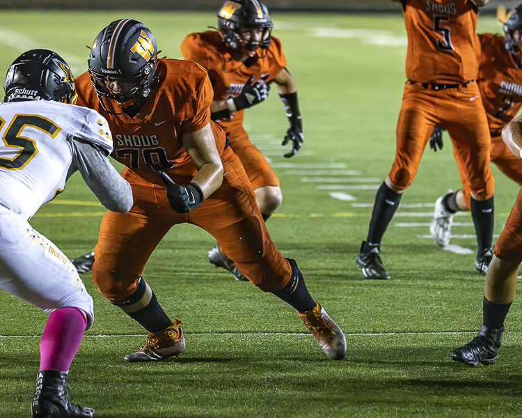 Lineman Jose Alvarez-Cruze IV loves creating space for the Washougal offense to run or pass. Photo by Mike Schultz