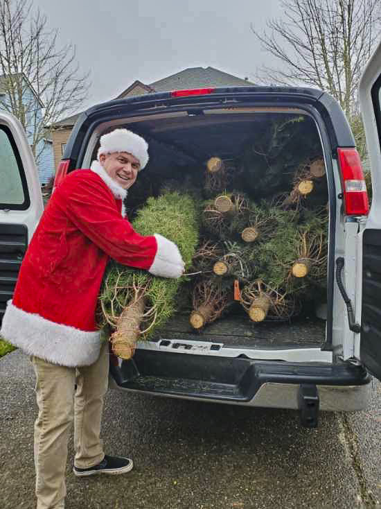 Chad Barker of Portland founded The Giving Trees in hopes of offering just a few families the chance to have their own Christmas Tree. It turned into more than 100 that first year, and this year, more than 2,000 families in need are expected to receive a tree, courtesy of the organization. Photo courtesy Chad Barker