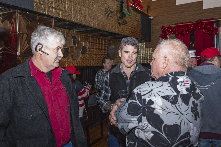 Joe Kent visits with supporters at a gathering Tuesday night in Brush Prairie. Photo by Mike Schultz