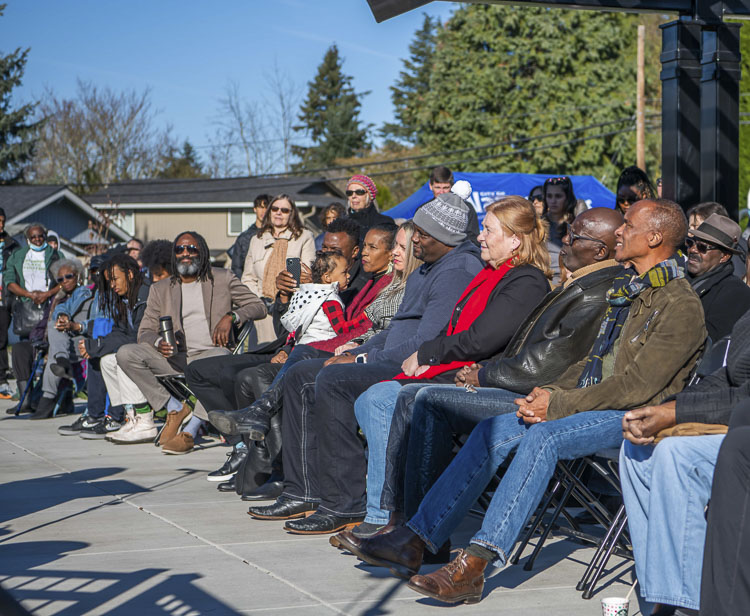 Many honored guests attended the park opening including Ida Bell Jones' sons from right, Gregory Jones and Terry Jones. Photo courtesy city of Vancouver