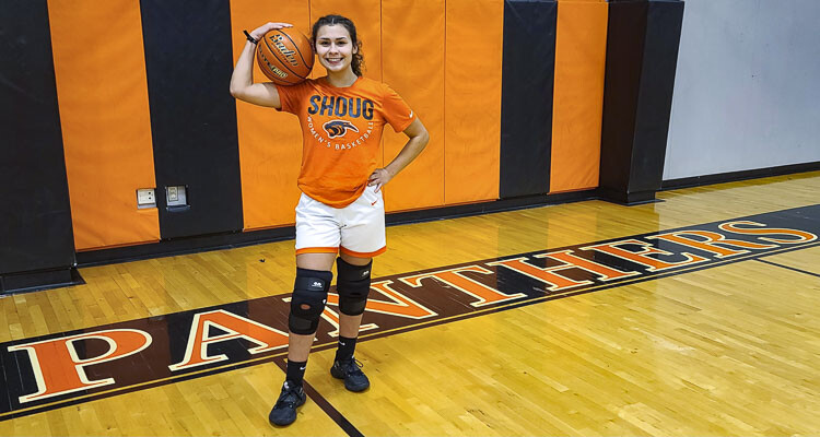 Chloe Johnson of Washougal is grateful to be on the court this season after enduring a painful offseason with knee procedures. In September, she wasn’t even sure she would be able to play this season. Photo by Paul Valencia
