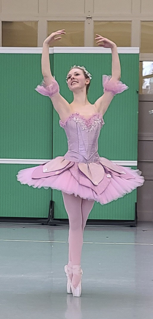 Sicily Dickman plays a Sugar Plumeria, a doll who comes to life, in Columbia Dance’s adaptation of The Nutcracker, which will feature Fort Vancouver history. Photo by Paul Valencia