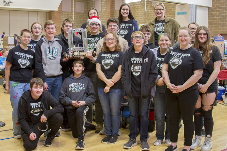 The Beaver Bots added so many new members this year that it nearly doubled in size. Photo courtesy Woodland School District