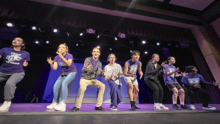 Wrestling! The Musical debuts Thursday night at Heritage High School. The musical comedy was written by Derek Garrison, the school’s principal. Photo courtesy Heritage High School