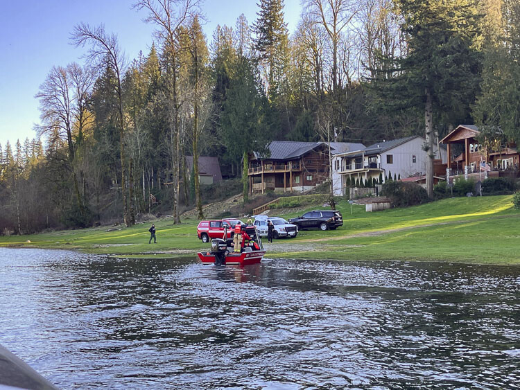 On Sunday at about 12:34 p.m., personnel from Clark-Cowlitz Fire and Rescue and the Clark County Sheriff’s Office were dispatched to a water incident near river mile 13 of the North Fork of the Lewis River. Photo courtesy Clark County Sheriff’s Office