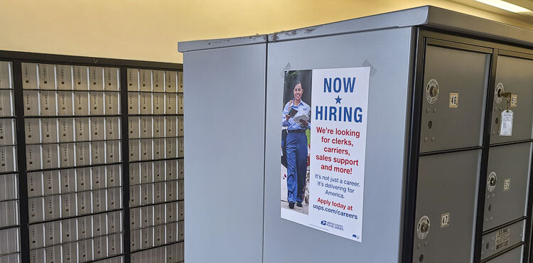 The Battle Ground Post Office has “several” unfilled positions, according to the U.S. Postal Service. Photo by Paul Valencia