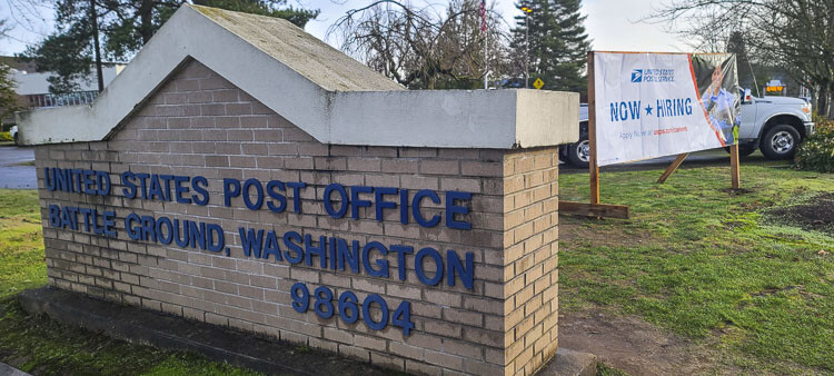 The United States Postal Service is hoping to add 1,000 jobs to post offices throughout the state in 2023. Several positions are in need of filling in Battle Ground, where daily mail service delivery is being disrupted. Photo by Paul Valencia