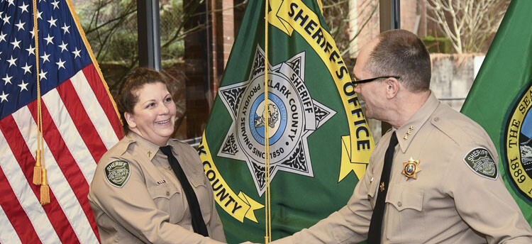 Sheriff John Horch and Chaplain Cari Arnsparger. Photo courtesy Clark County Sheriff’s Office