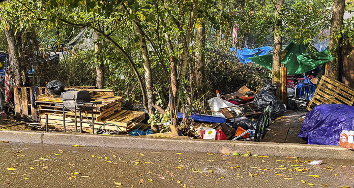 A view from NE 107th Ave. in Vancouver a couple of months ago, where a large homeless camp had been set up more than a year ago. Photo by Paul Valencia