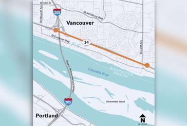 New temporary traffic revision on westbound SR 14 near I-205 in Vancouver, starting Feb. 8
