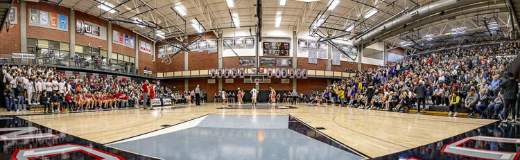 A packed house, with a large student section from Union on the far right and from Camas at the near left, made for quite the atmosphere Friday when Union and Camas played each other first in a boys basketball game and then a girls basketball game. Photo courtesy Heather Tianen