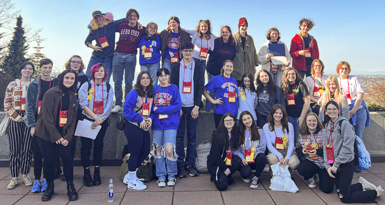 Seventeen Ridgefield High School students were honored for their state qualifying Thespy performances and presentations, and six students were honored for their national qualifying Thespy performances at the Washington State Thespian Festival. Photo courtesy Ridgefield School District