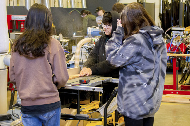 Anahy Juarez, a ninth grader, takes CTE courses to learn new life skills such as the proper operation of power tools. Photo courtesy Woodland School District