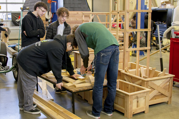 CTE students learn lifelong skills like woodworking, framing, plumbing, and more. Photo courtesy Woodland School District