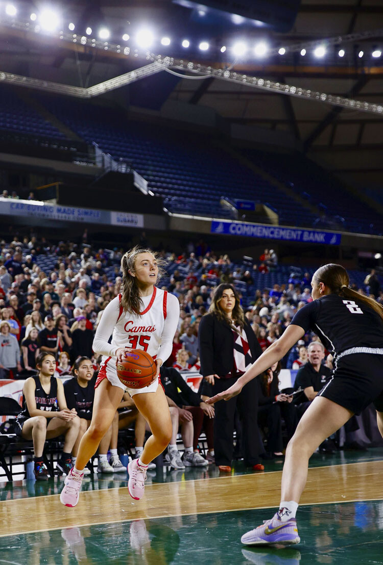 Camas guard Keirra Thompson was voted second-team, all-tournament at the Class 4A girls basketball state tournament. Photo courtesy Heather Tianen