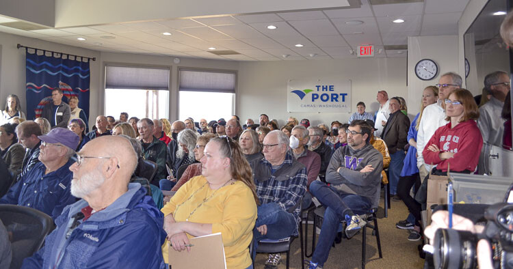 Area citizens packed the Port of Camas-Washougal conference room for a 17th Legislative District Town Hall event Saturday. Photo courtesy Leah Anaya