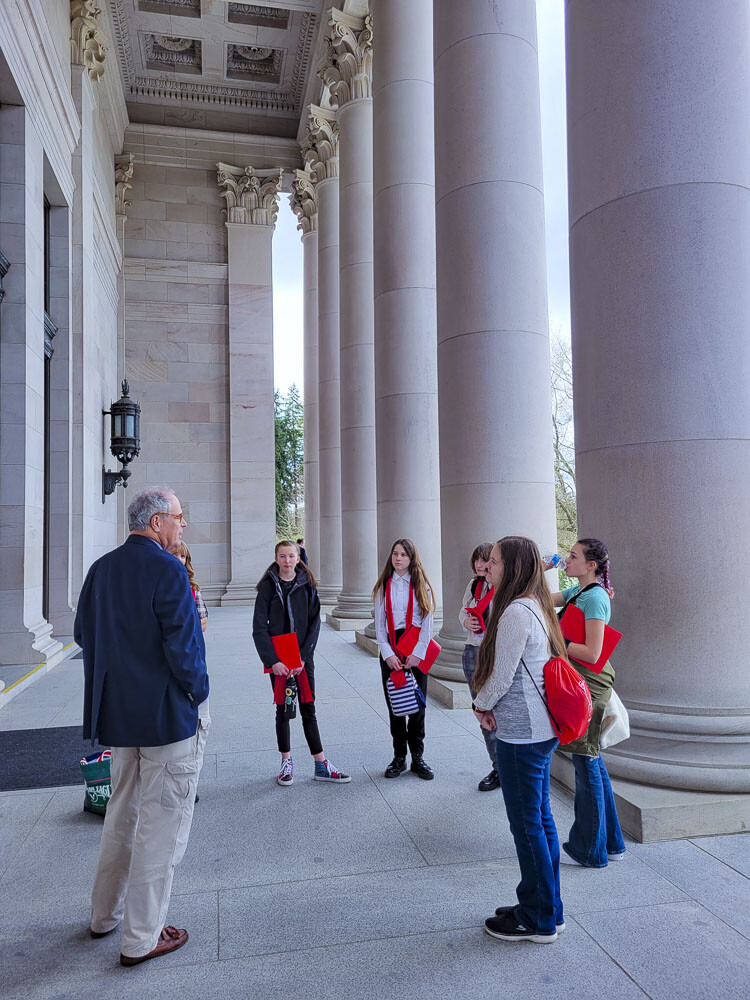 DREAM Team students tour the Washington State Capitol Building after meeting with legislators to learn about the building’s history. Photo courtesy Battle Ground Prevention Alliance