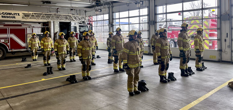 Day 1 of recruit academy. Photo courtesy Clark-Cowlitz Fire Rescue