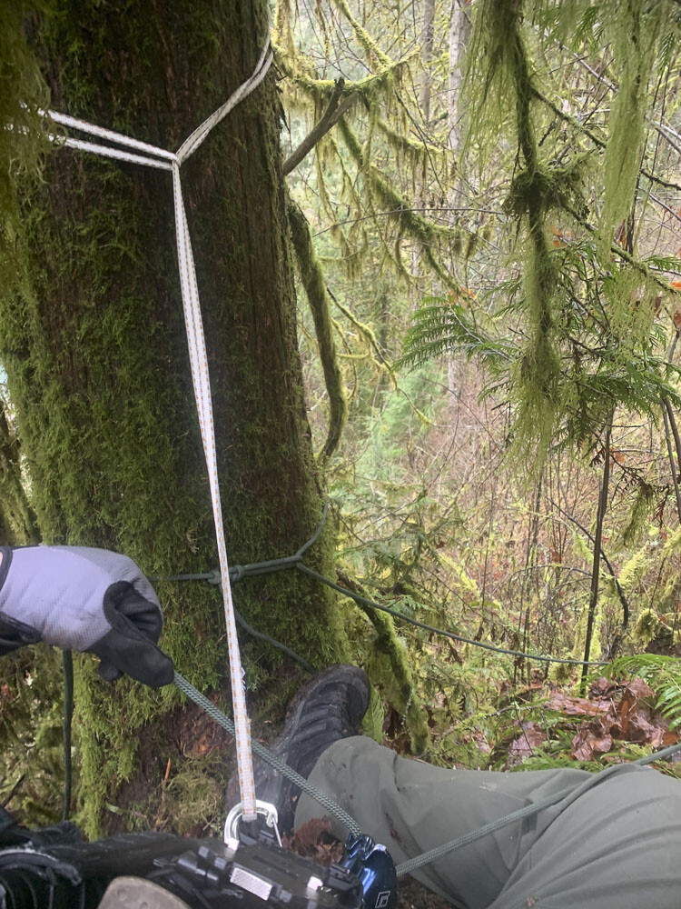 Cowlitz County Deputy Landen Jones belayed while Deputy James Doyle rappelled to rescue Vancouver resident Nathan J. Mueller Sunday. Photo courtesy Cowlitz County Sheriff’s Office