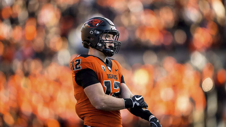 Oregon State’s Jack Colletto, who led Camas to a state football championship in 2016, expects to get a shot with an NFL team. Photo by Karl Maasdam/Courtesy OSU Athletics