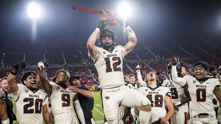 Jack Colletto, the Jackhammer, won the Paul Hornung Award for being college football’s most versatile player. Photo by Karl Maasdam/Courtesy OSU Athletics