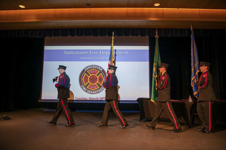 Presentation of Colors by the VFD Honor Guard. Photo courtesy Vancouver Fire Department