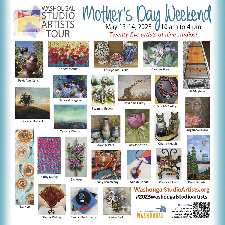 The Washougal Studio Artists Tour is Mother’s Day Weekend 2023.