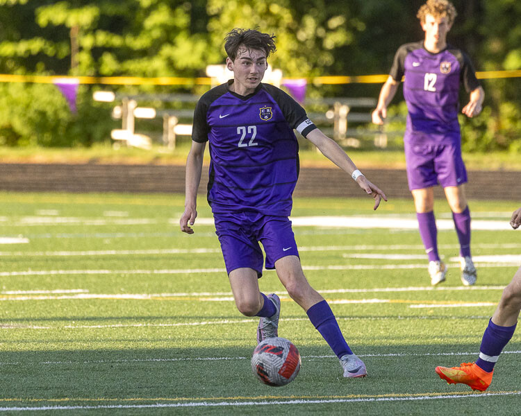 Hunter Cunningham said the chemistry between he and fellow defender Cole Brenner, as well as all of the Rapids, have made for such a fantastic season so far for the Columbia River Rapids. Columbia River advanced to the Class 2A state soccer quarterfinals with a victory Wednesday. Photo by Mike Schultz