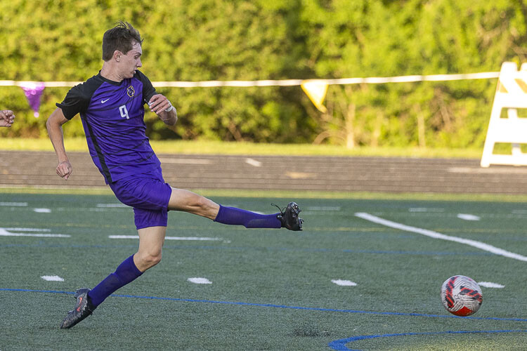 Alex Harris of Columbia River scored two goals Wednesday as the Rapids beat Foster 3-0 in the opening round of the Class 2A state boys soccer tournament. Photo by Mike Schultz