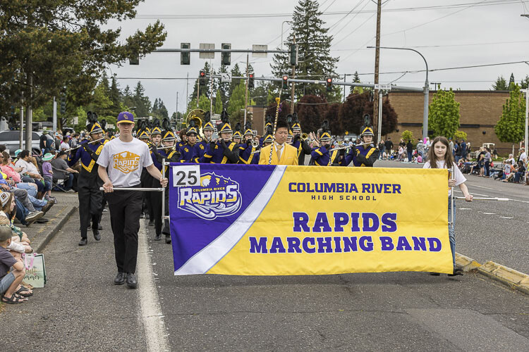 The Columbia River High School band performs. Photo by Mike Schultz