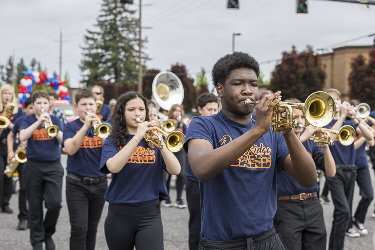 The View Ridge Middle School band performs in Saturday’s Hazel Dell Parade of Bands. Photo by Mike Schultz