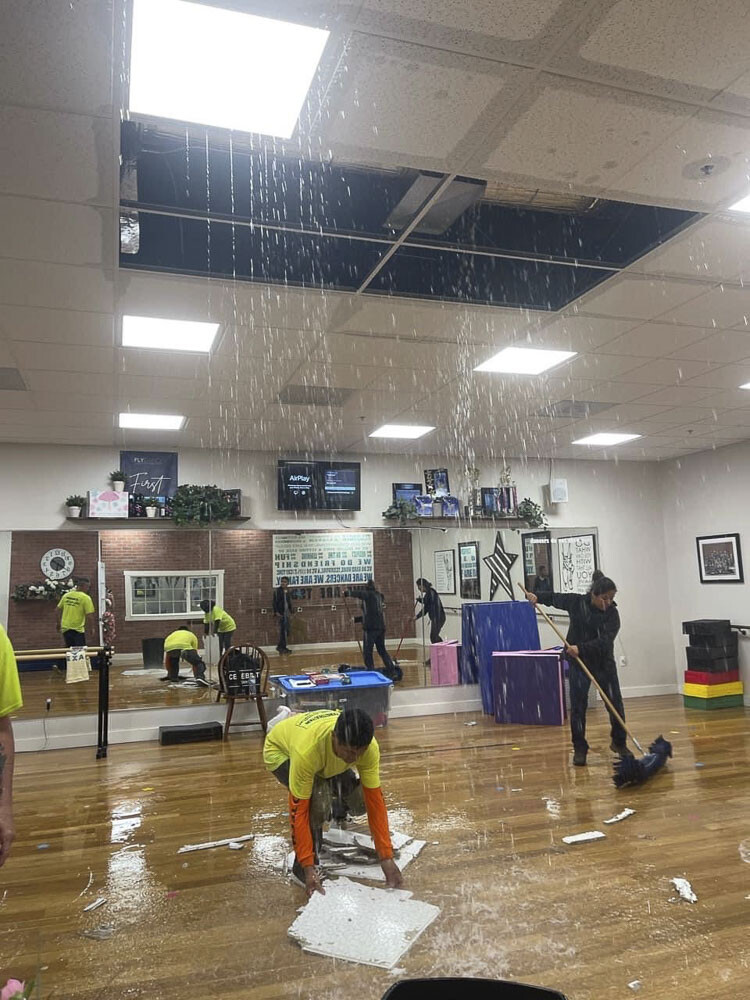 The Studio Dance Company was one of the businesses damaged during Monday’s thunderstorm. Photo courtesy Leah Anaya