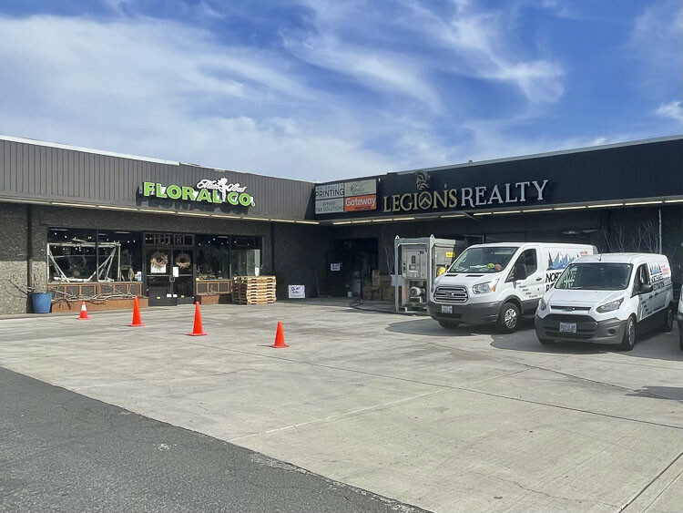 This Battle Ground office building, which is home to several small businesses, was severely damaged during Monday’s thunderstorm. Photo courtesy Leah Anaya